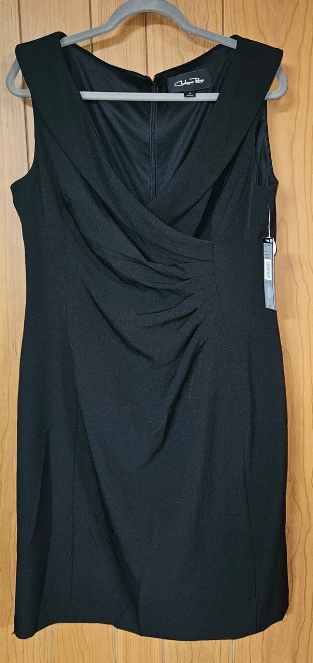 NWT Women's Sleeveless Black Dress Chelsea Rose Size 14 Beautiful Waist Design